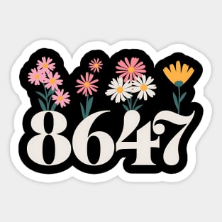 8647 Floral Anti-Trump Retro Vintage Political Statement Sticker